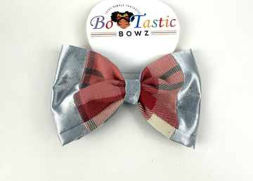 Bo Tastic Plaid sliver glitter & pink