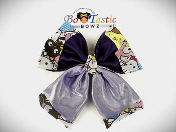 Bo Tastic Hello kitty shiny purple 2 tone Long Tail Bow