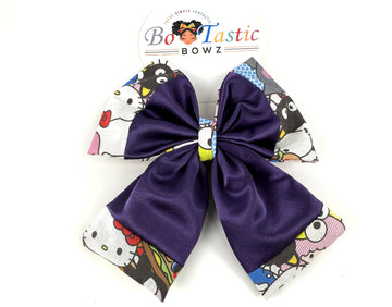 Bo Tastic hello kitty royal 2 tone purple Long Tail bow