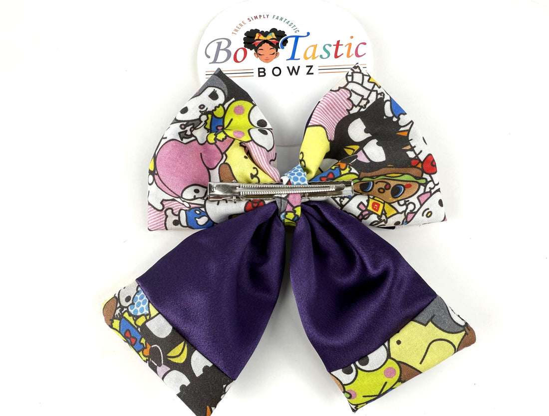 Bo Tastic hello kitty royal 2 tone purple Long Tail bow